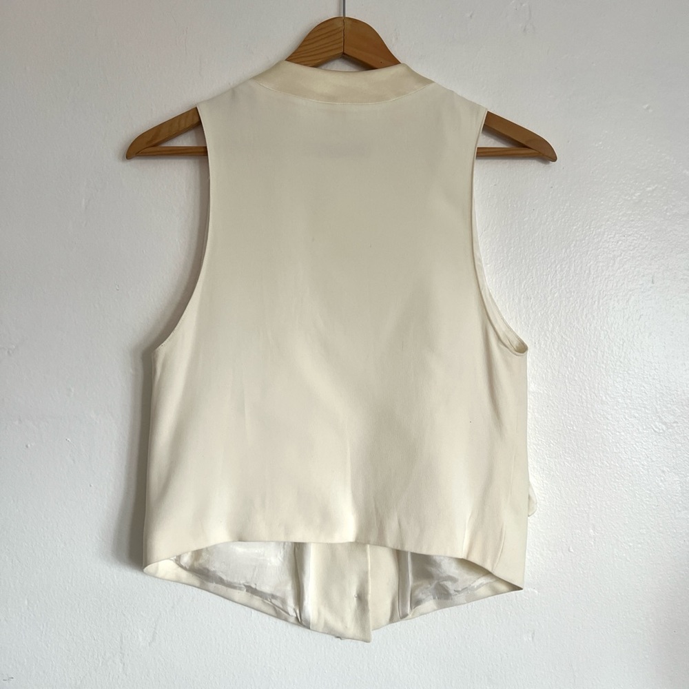Emporium Armani Cream Silk Button-Up Vest . Size S/M - Picture 5 of 8